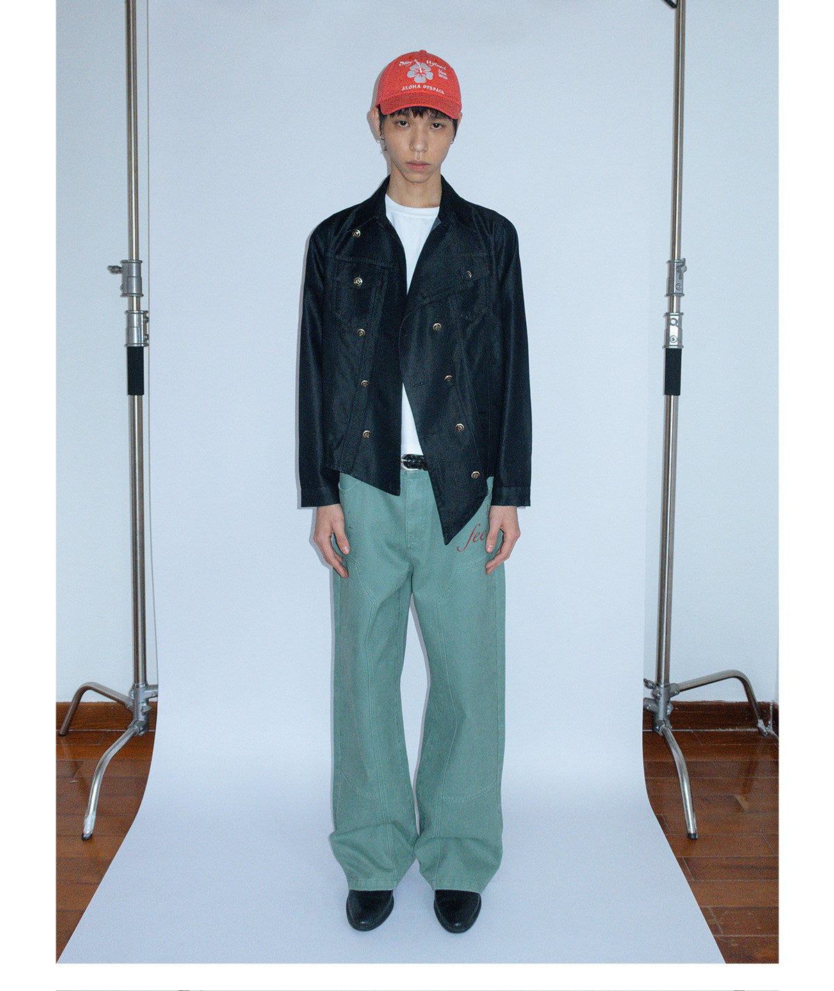 Irregular Hem Double-Breasted Shirt Jacket