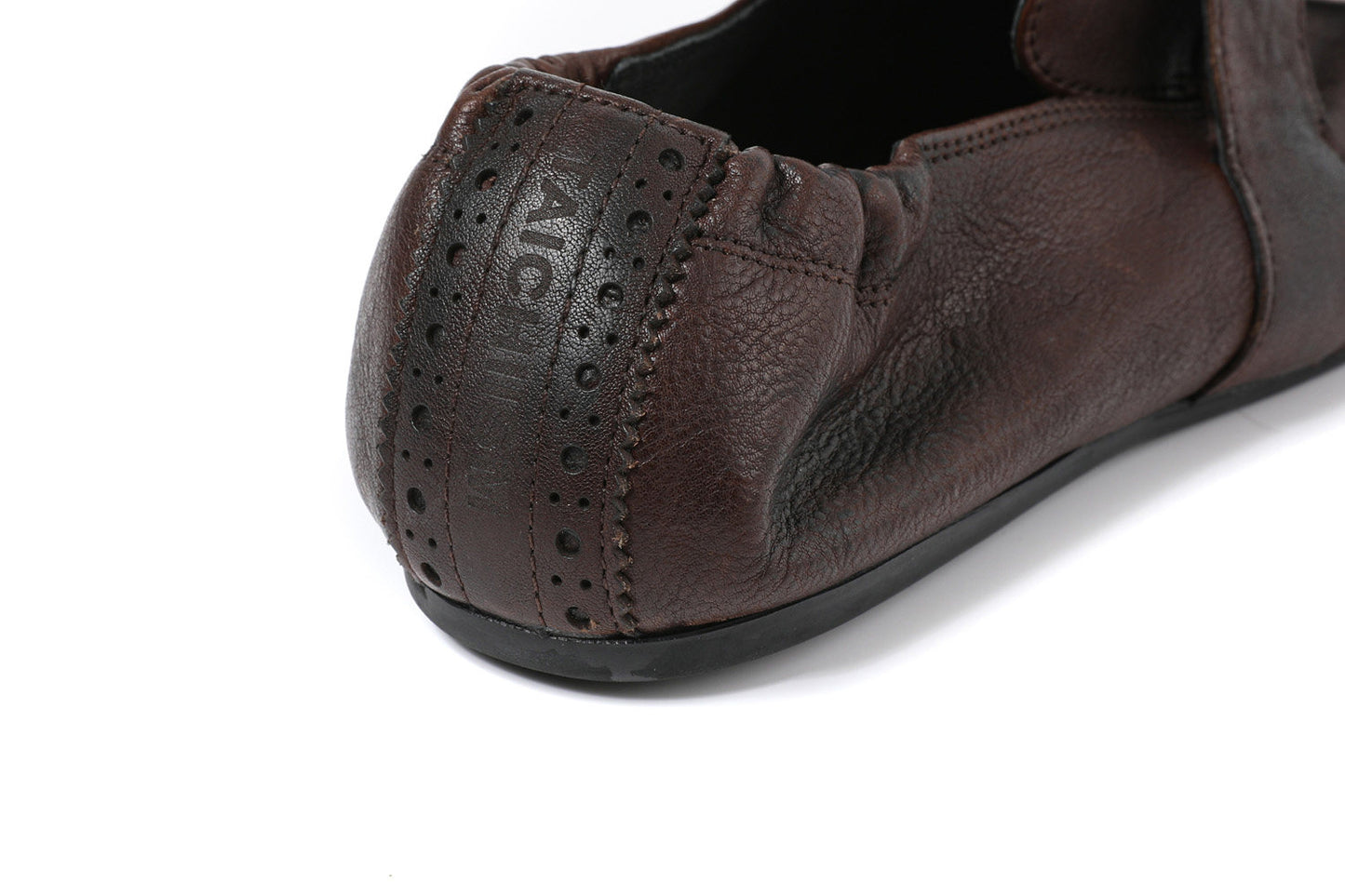 Metal Carved Slip-on Derby