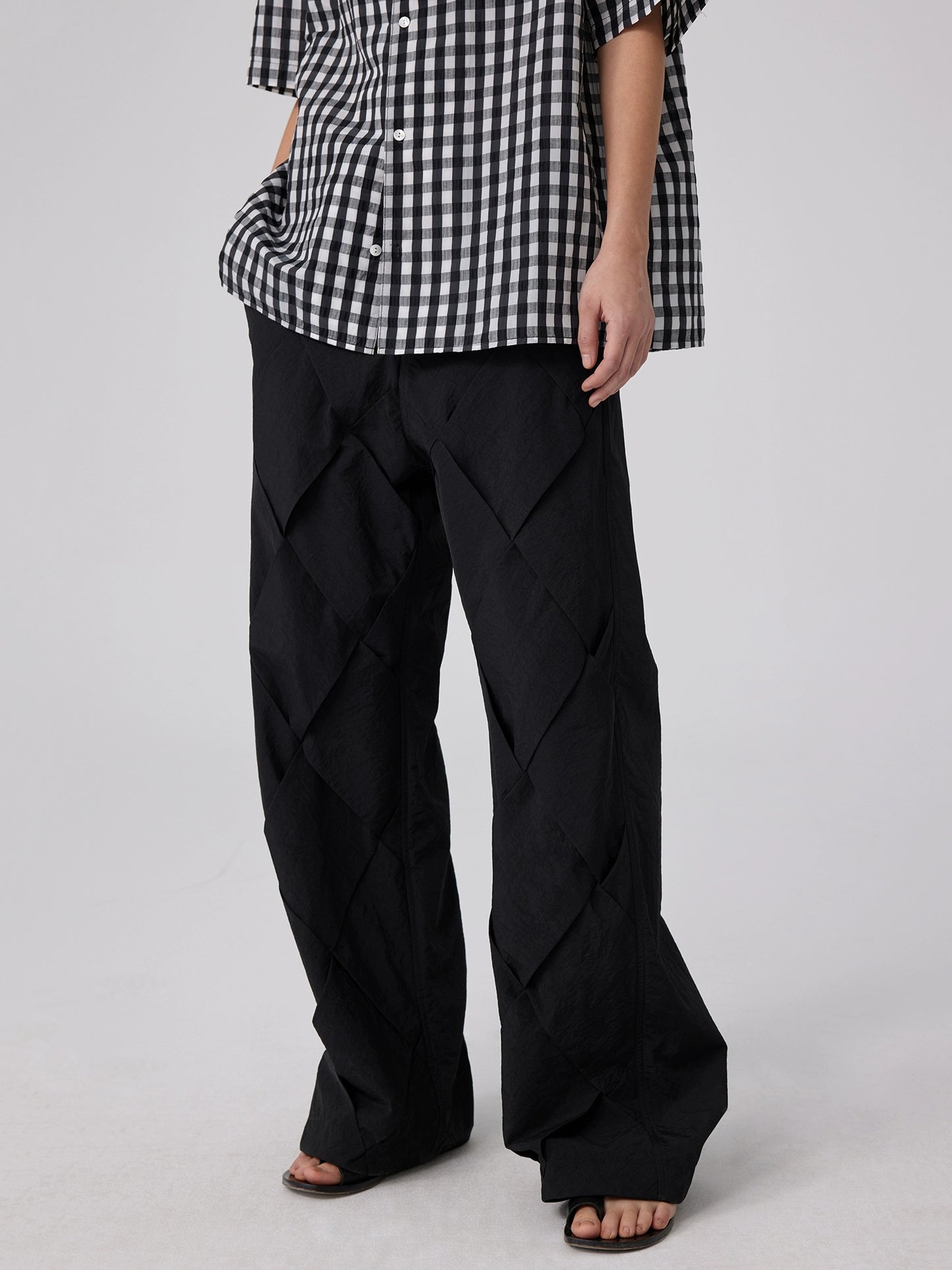 Nylon knit Braided Trousers