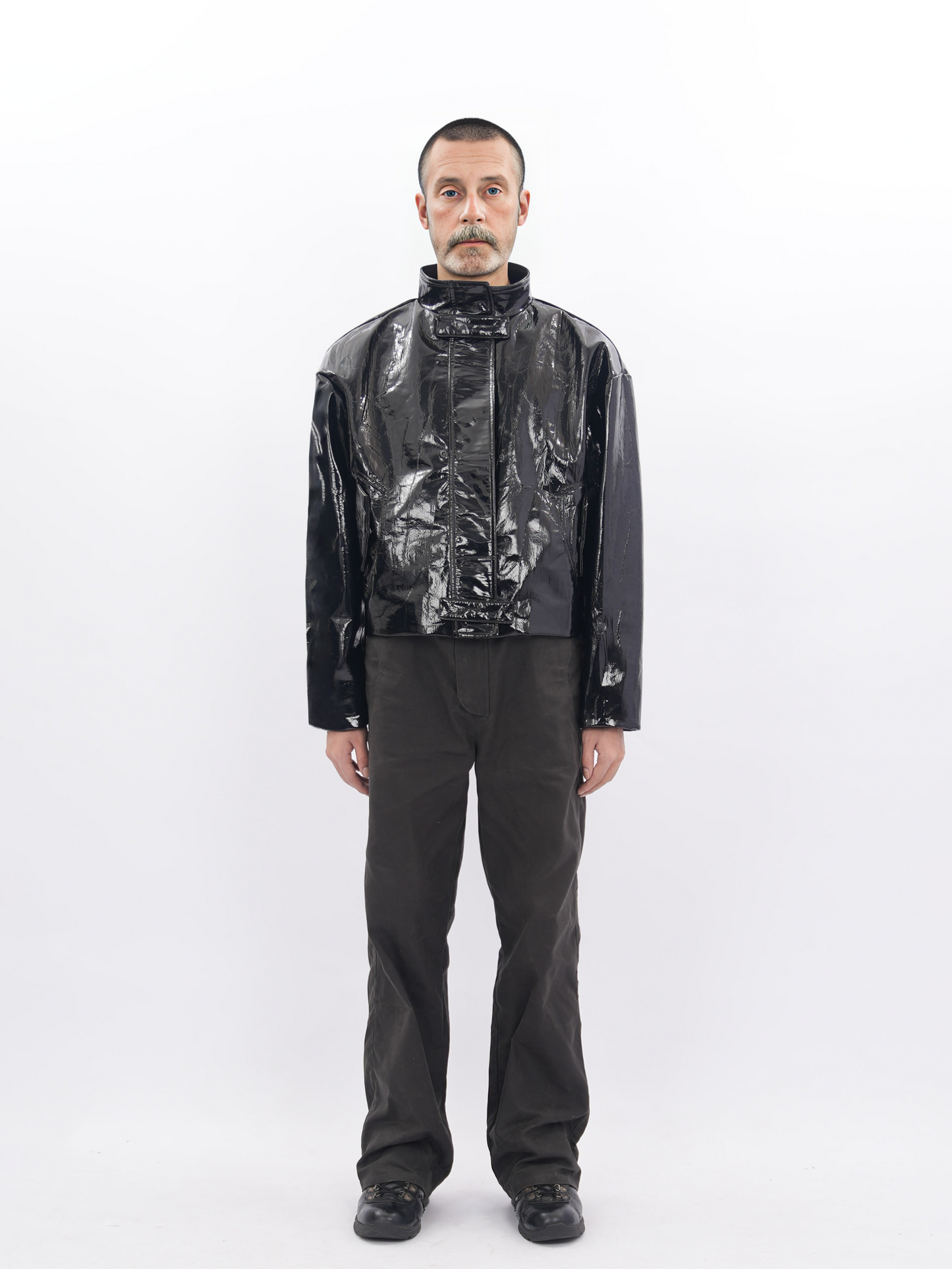 Pioneer Texture Short Biker Leather Jacket