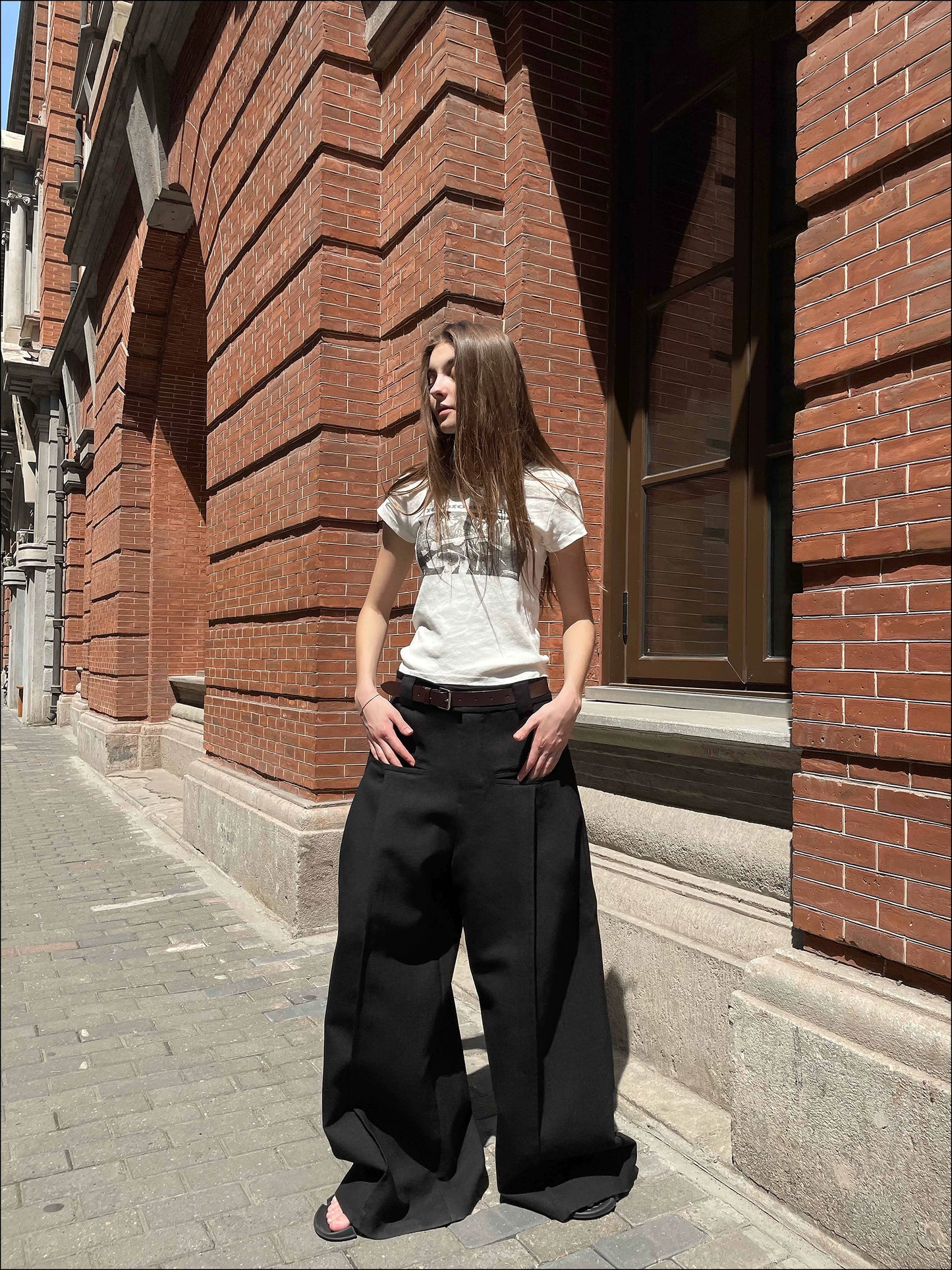 Front pocket Wide leg Trouser