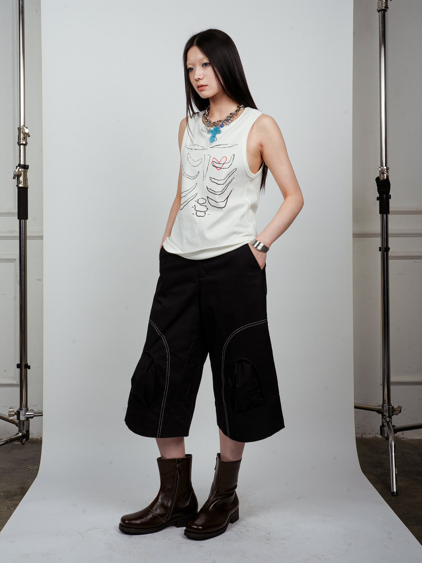 Wide Leg Dark Shorts