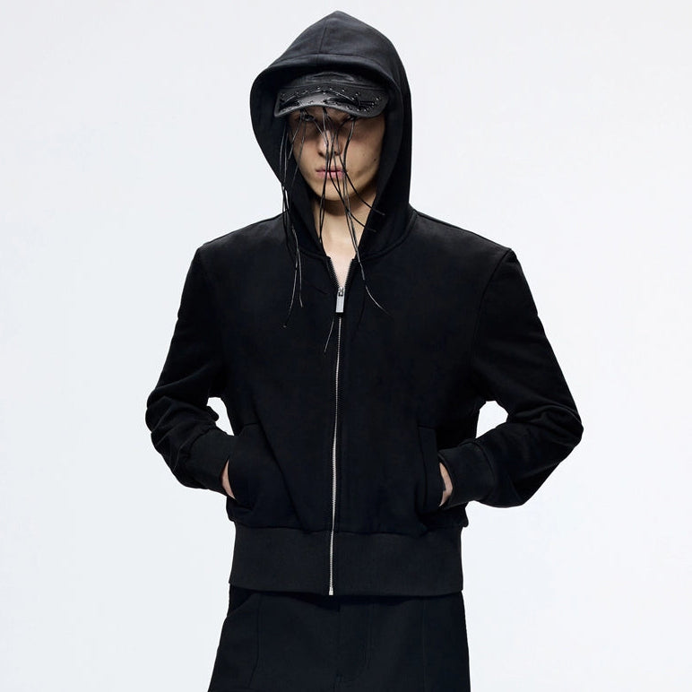 Black Versatile Slim Hoodie