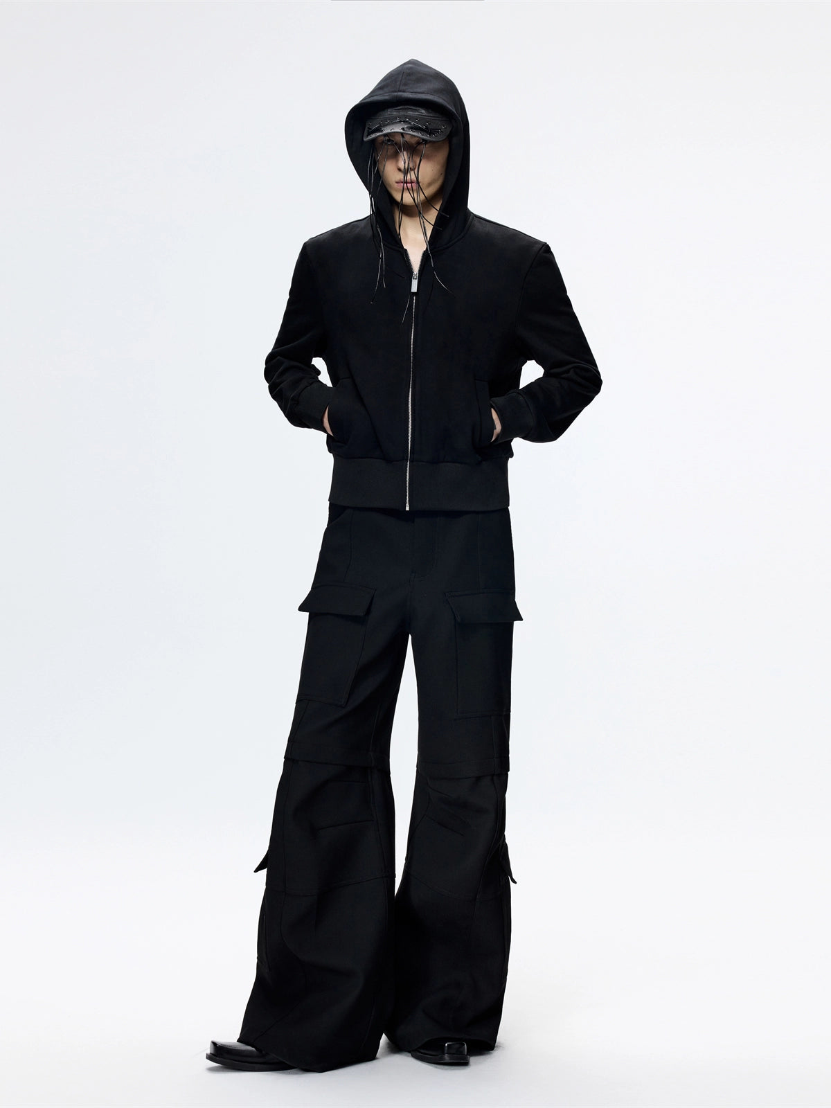Black Versatile Slim Hoodie