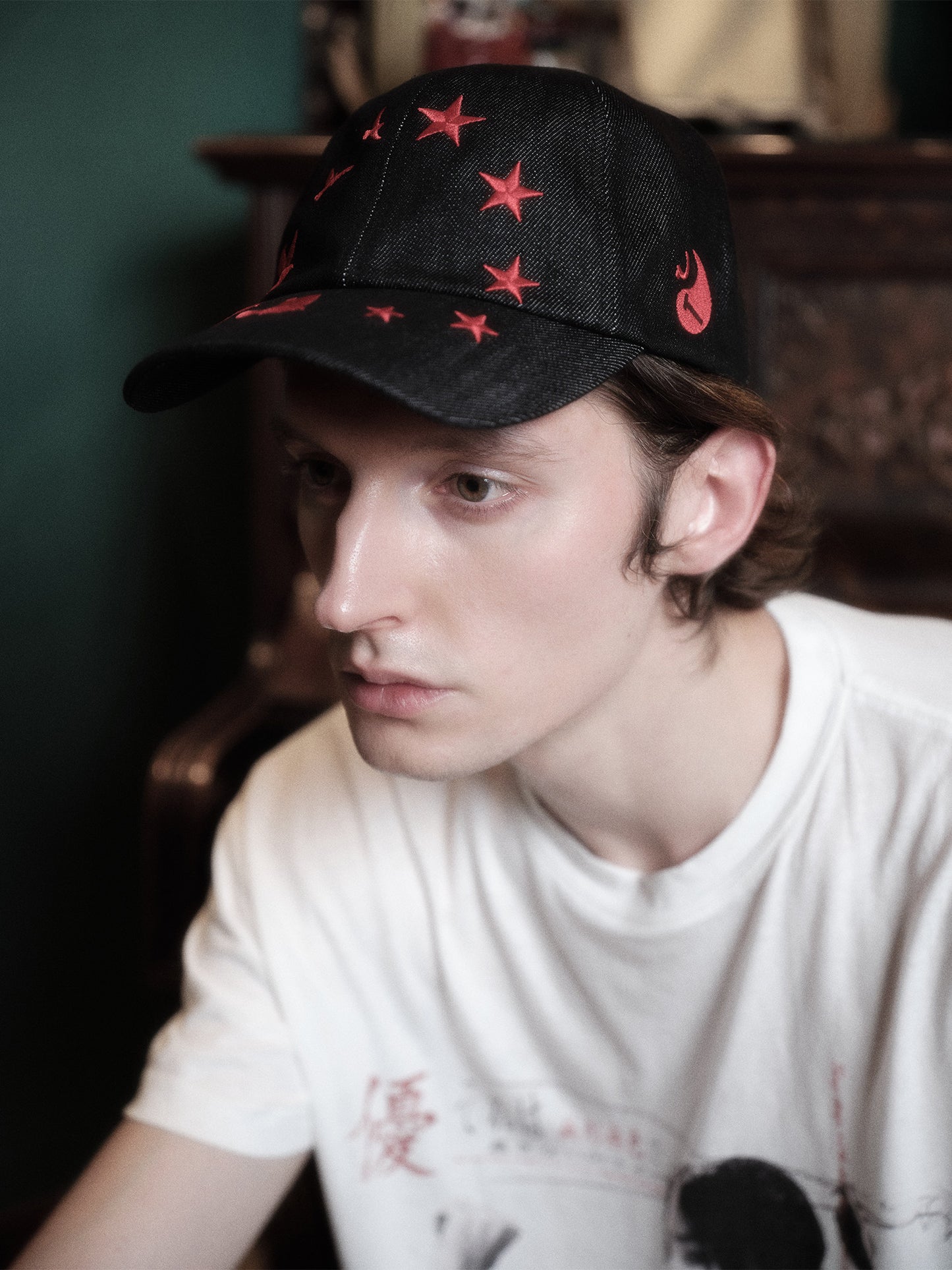 Embroidered five-star cap
