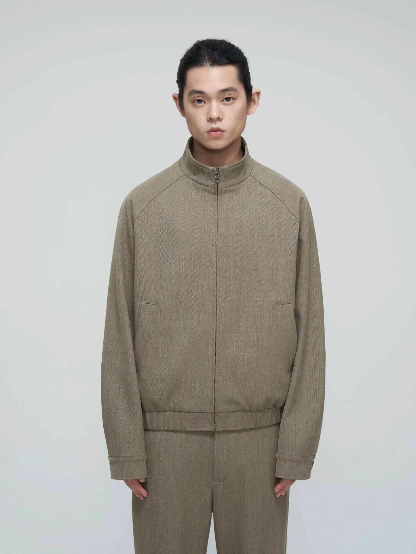 Textured Stand Collar Jacket