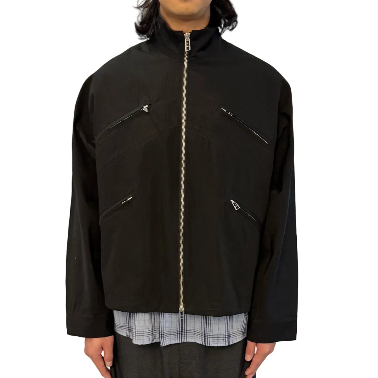 Micro-pleated multi-zip jacket