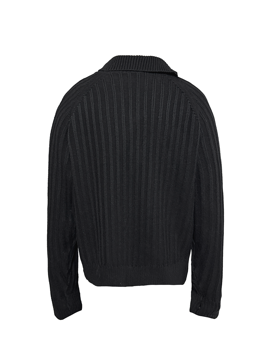 High Neck Strip Sweater