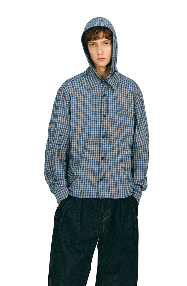 Hooded Vintage Check Shirt