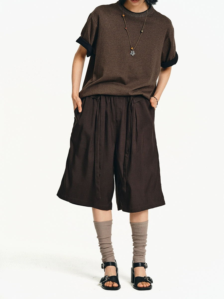 Quad pleated kendo shorts
