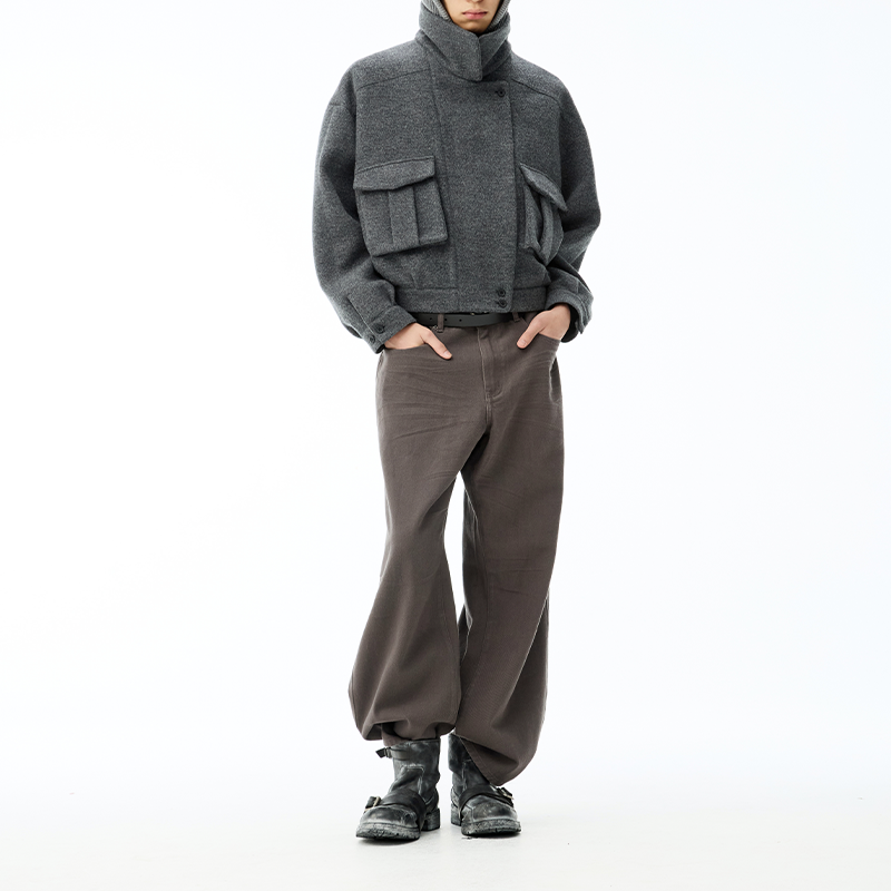 Double Pocket Wool Flight Jacket