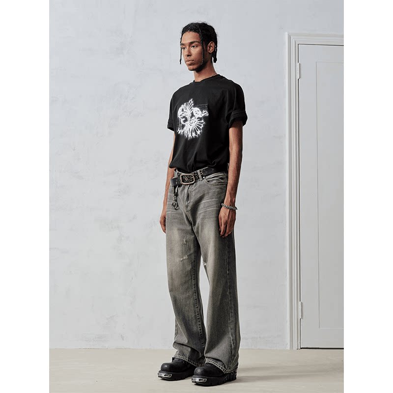 Vintage Nevada Wash Loose Straight Jeans