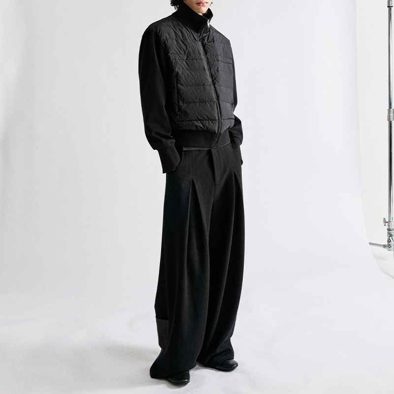 Paneled wool Trouser