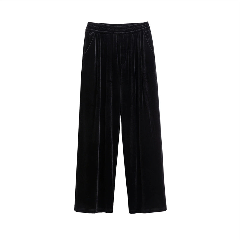 Wide-Leg Velvet drape Trouser
