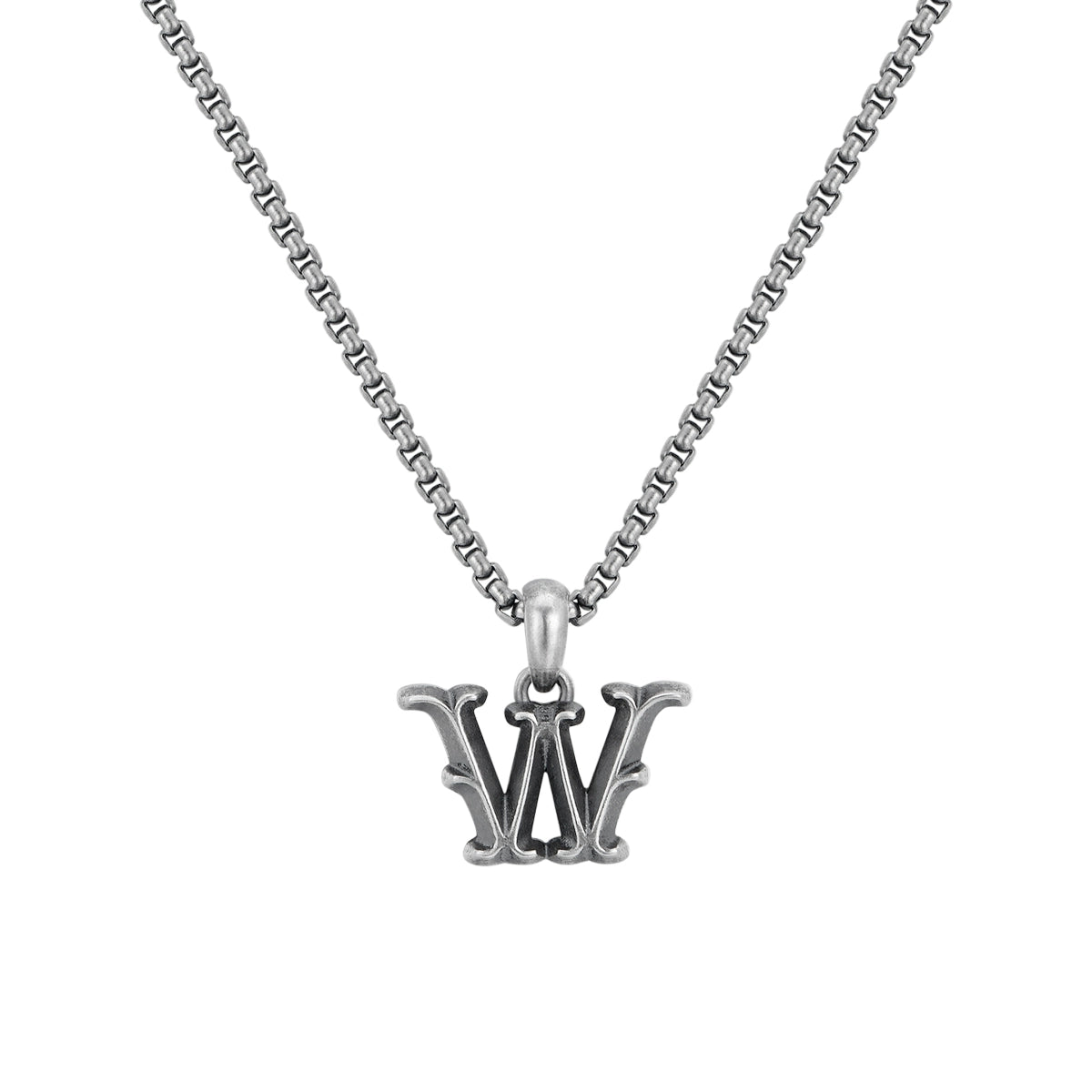 925 Silver Vintage Letter Pendant Necklace