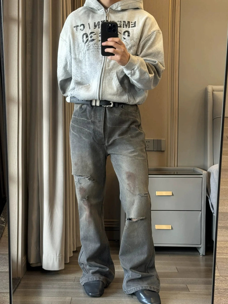 Washed Bootcut Jeans