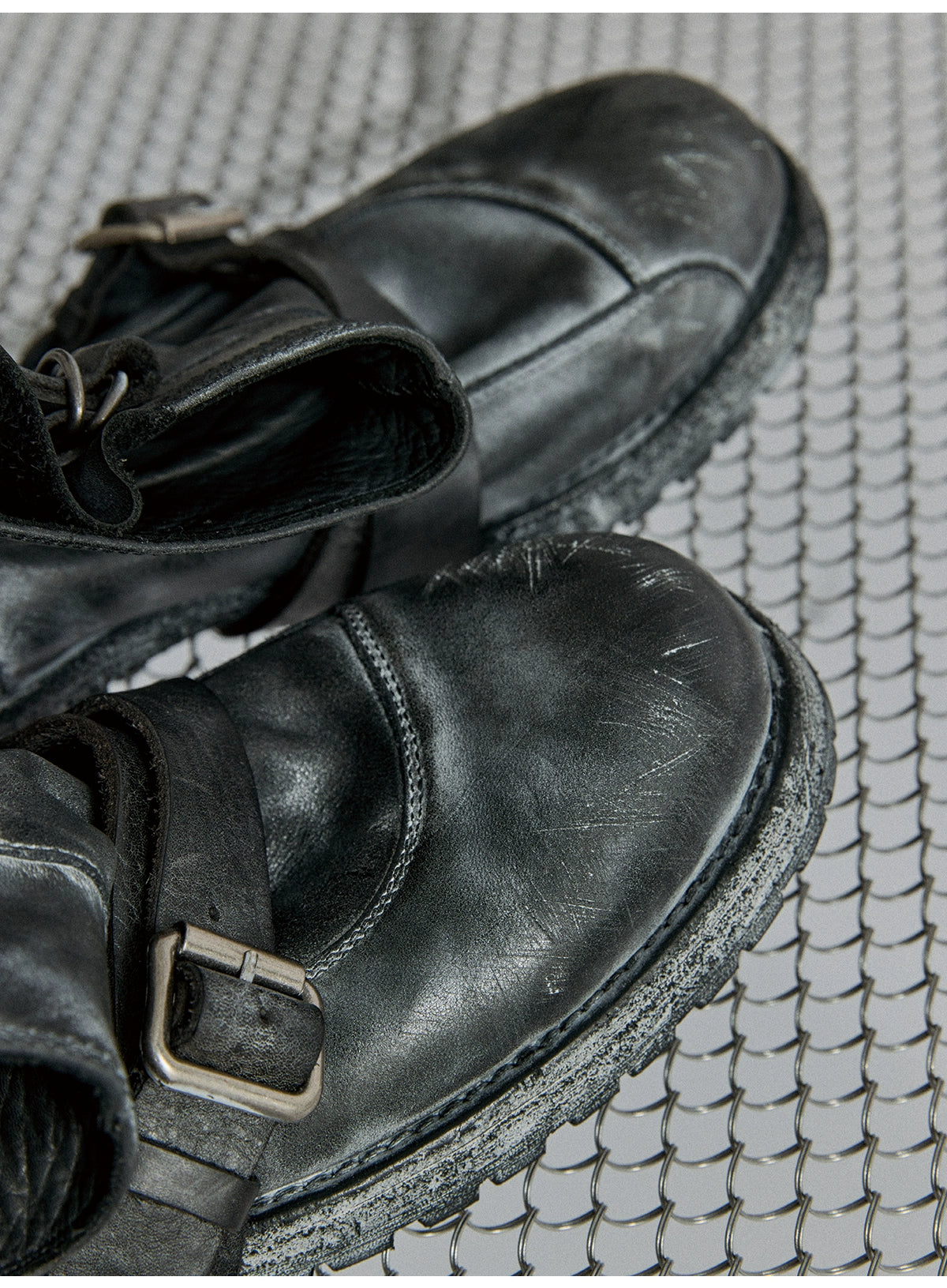 Aged Frost Lace-Up Engineer Boots