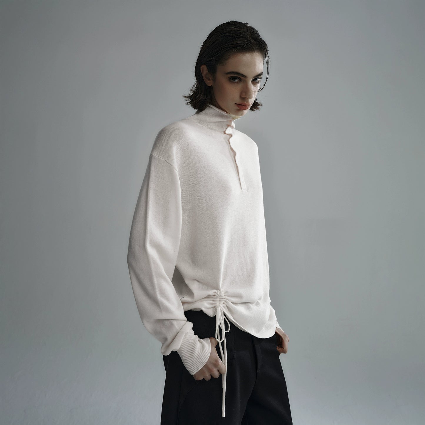 "Folded" Embroidery Wool Knit