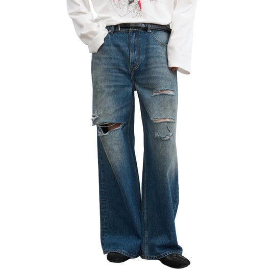 Knife-Cut Loose straight jeans