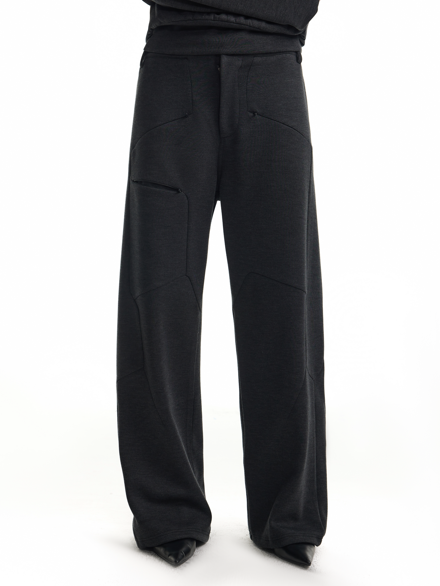Air-cut wide-leg pants