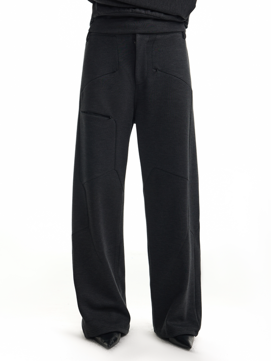 Air-cut wide-leg pants