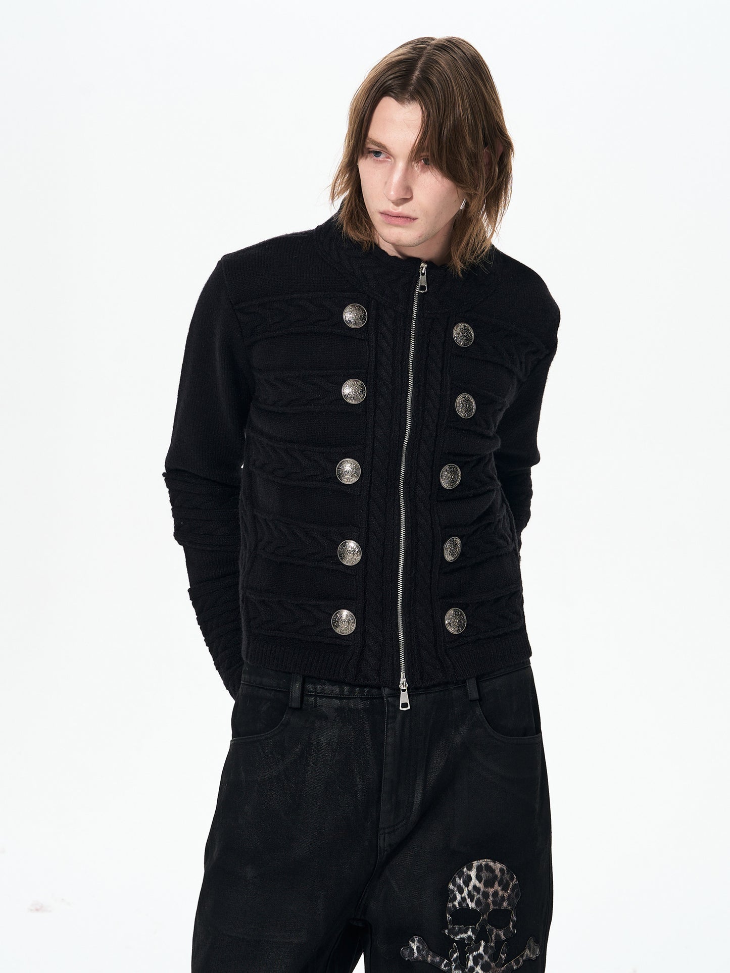 Napoleon Black Zip Knit