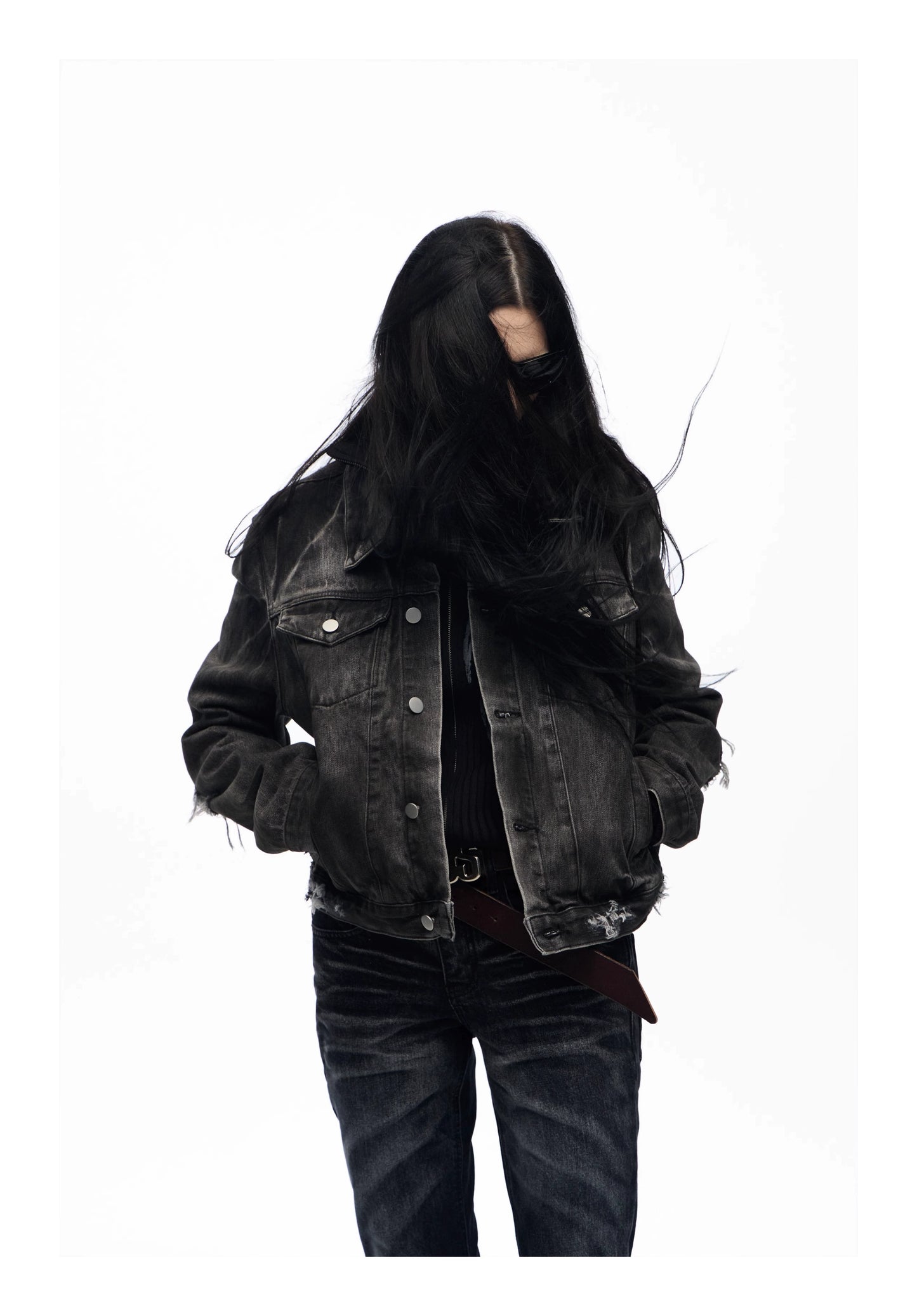 lightning washed heavy denim jacket