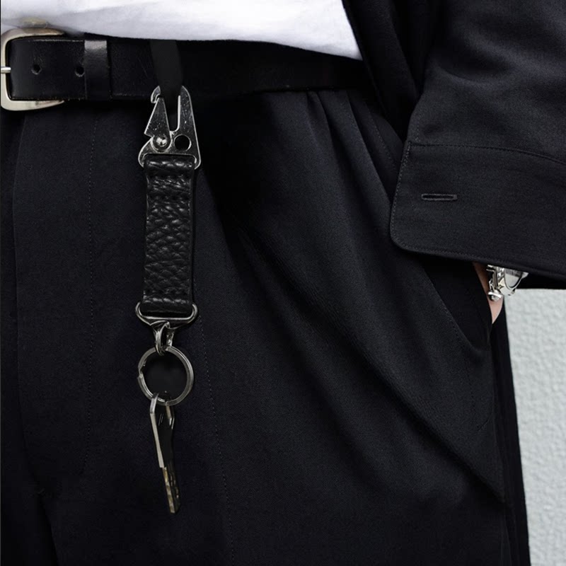 Artisans hand-sewn cow leather keychain