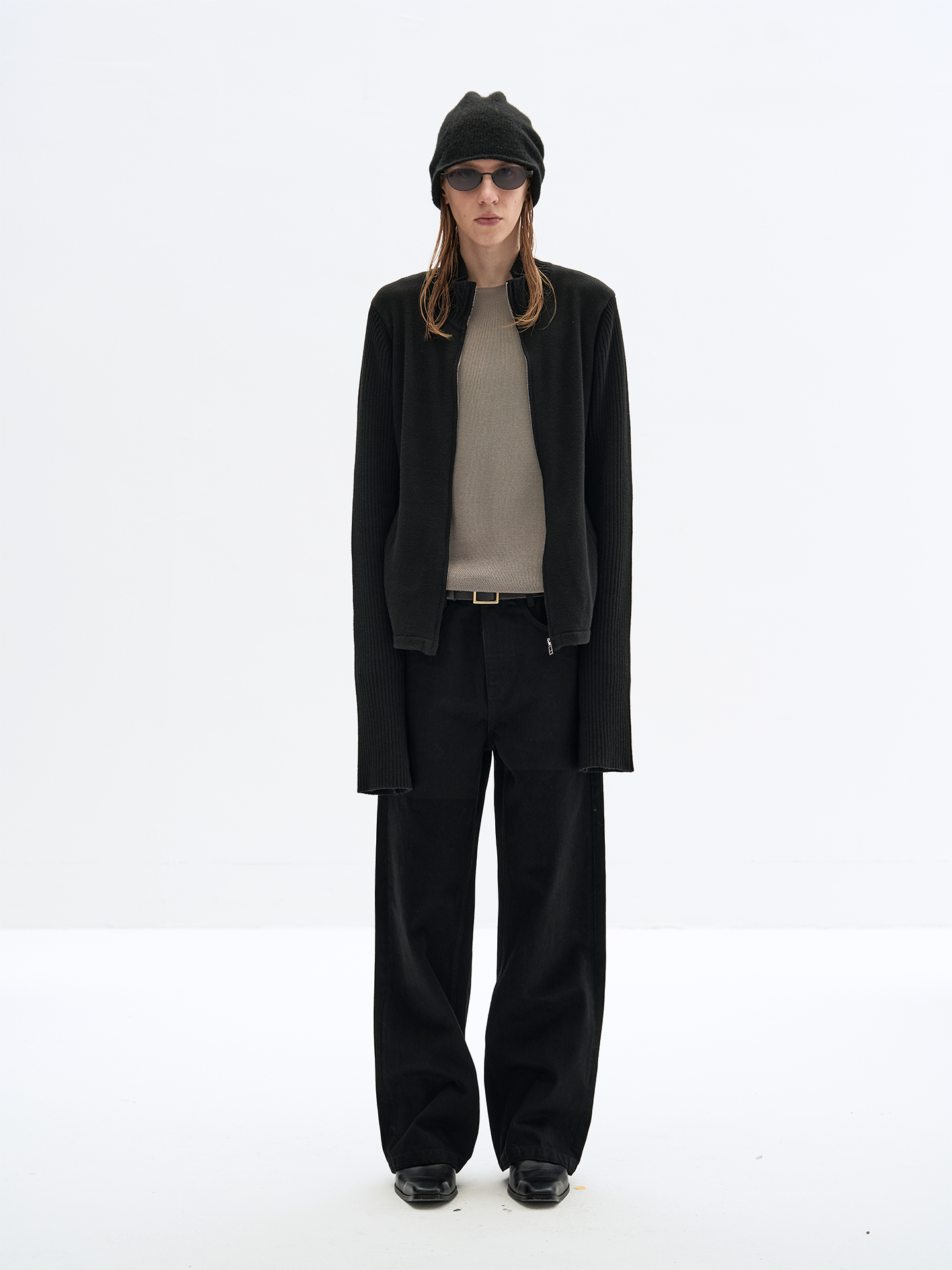 Merino wool Turtleneck Zip Cardigan