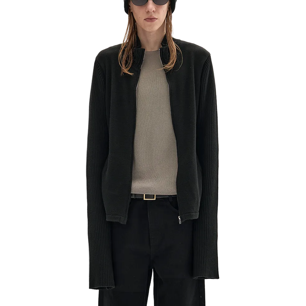 Merino wool Turtleneck Zip Cardigan