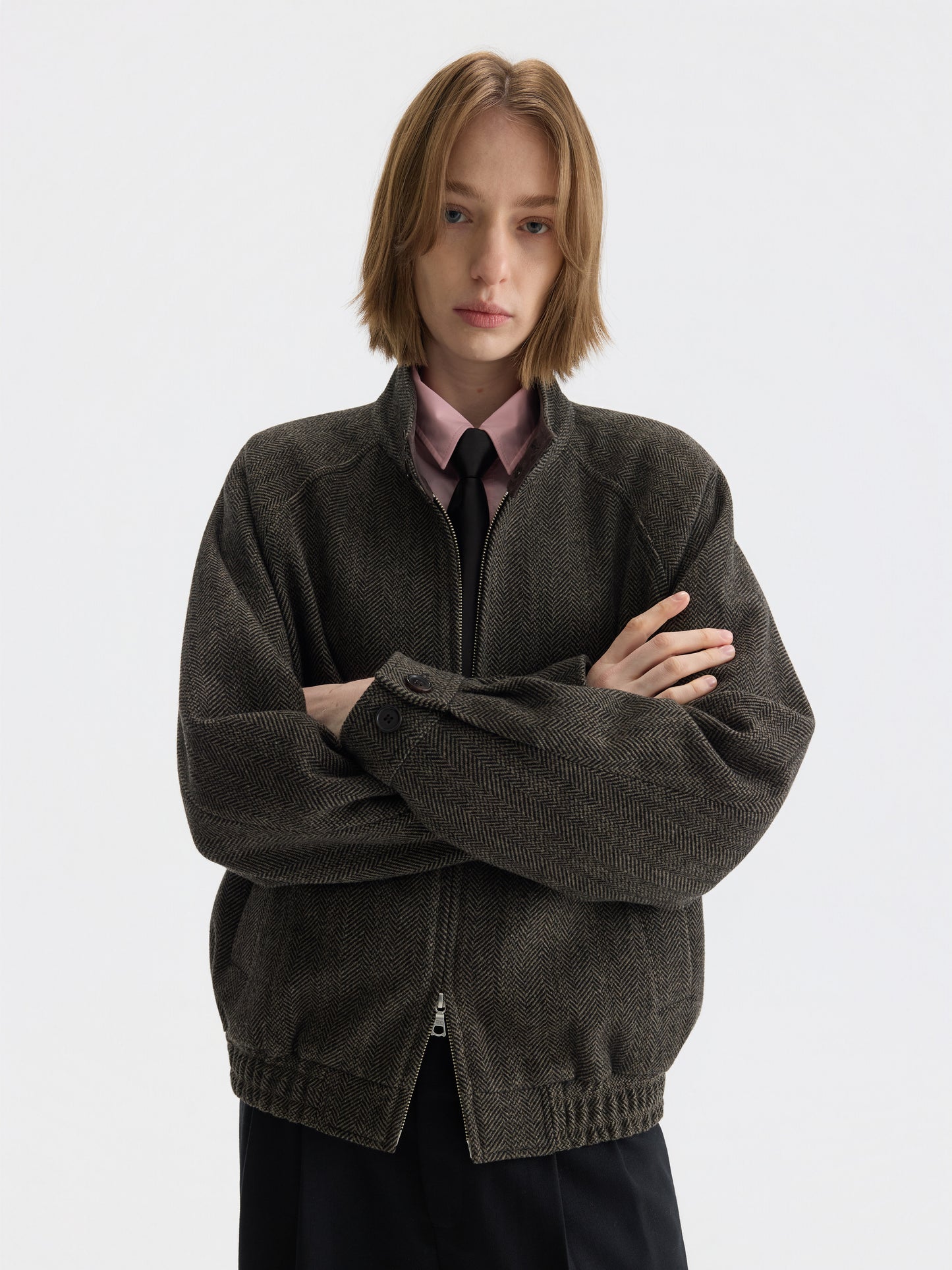 Herringbone Harrington jacket