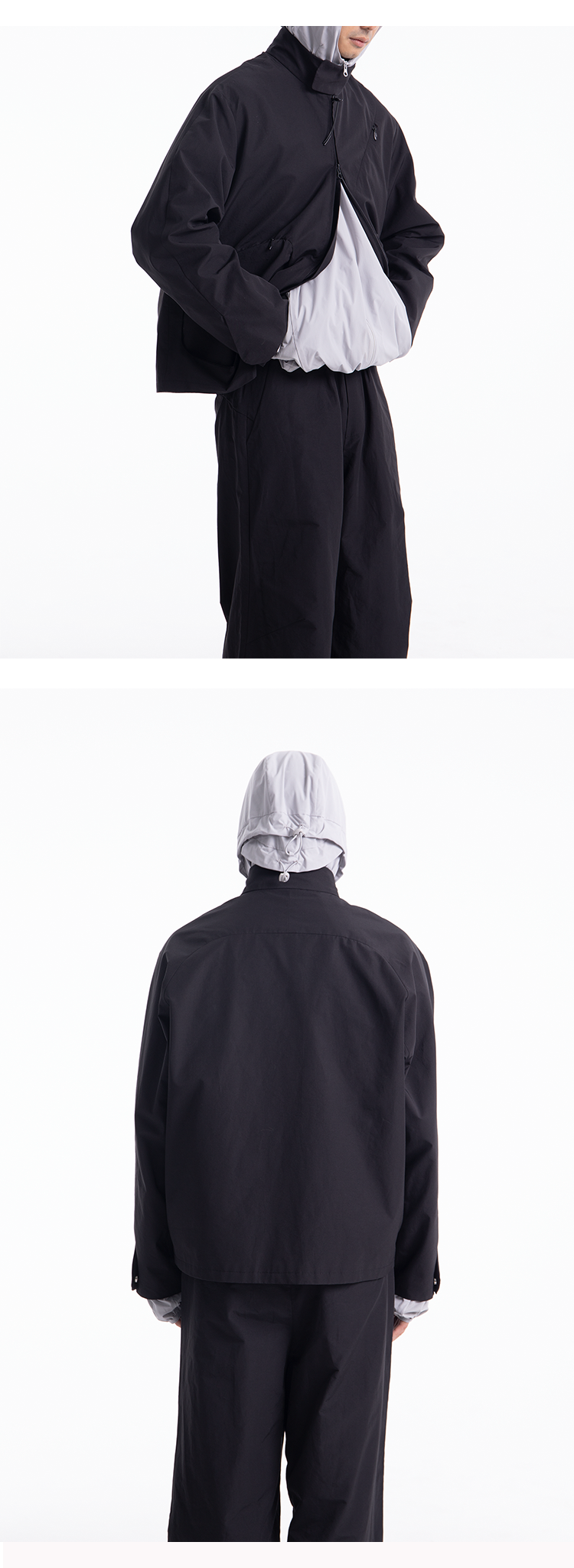 Zippered Stand-up Collar Jacket