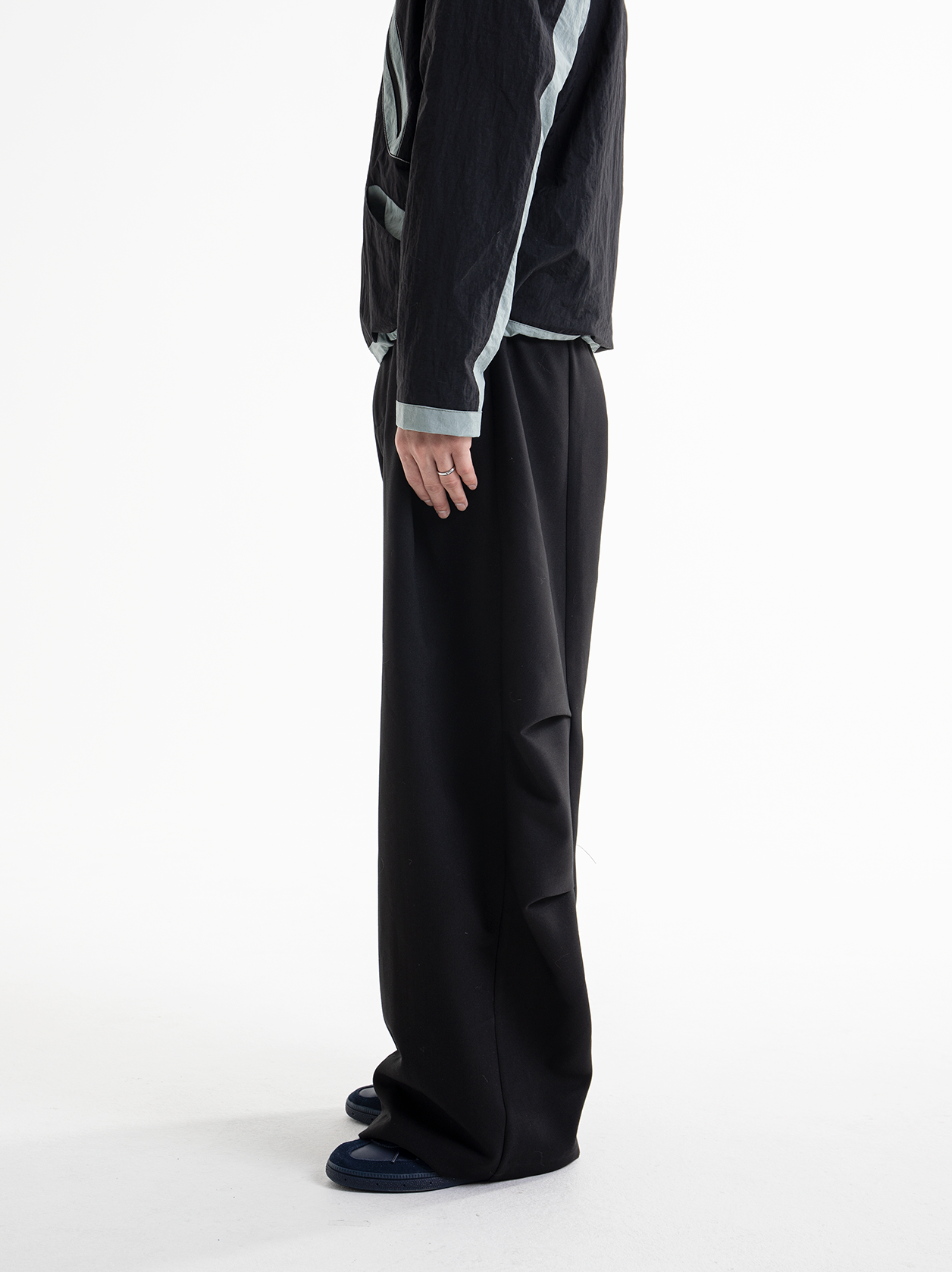 Geometric Pleated Cargo Trouser