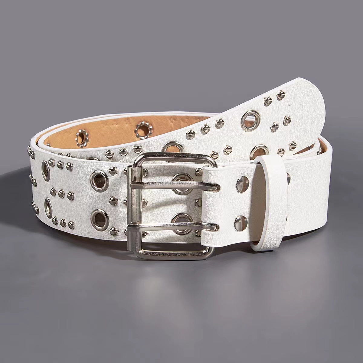Double-breasted heavy metal punk belt