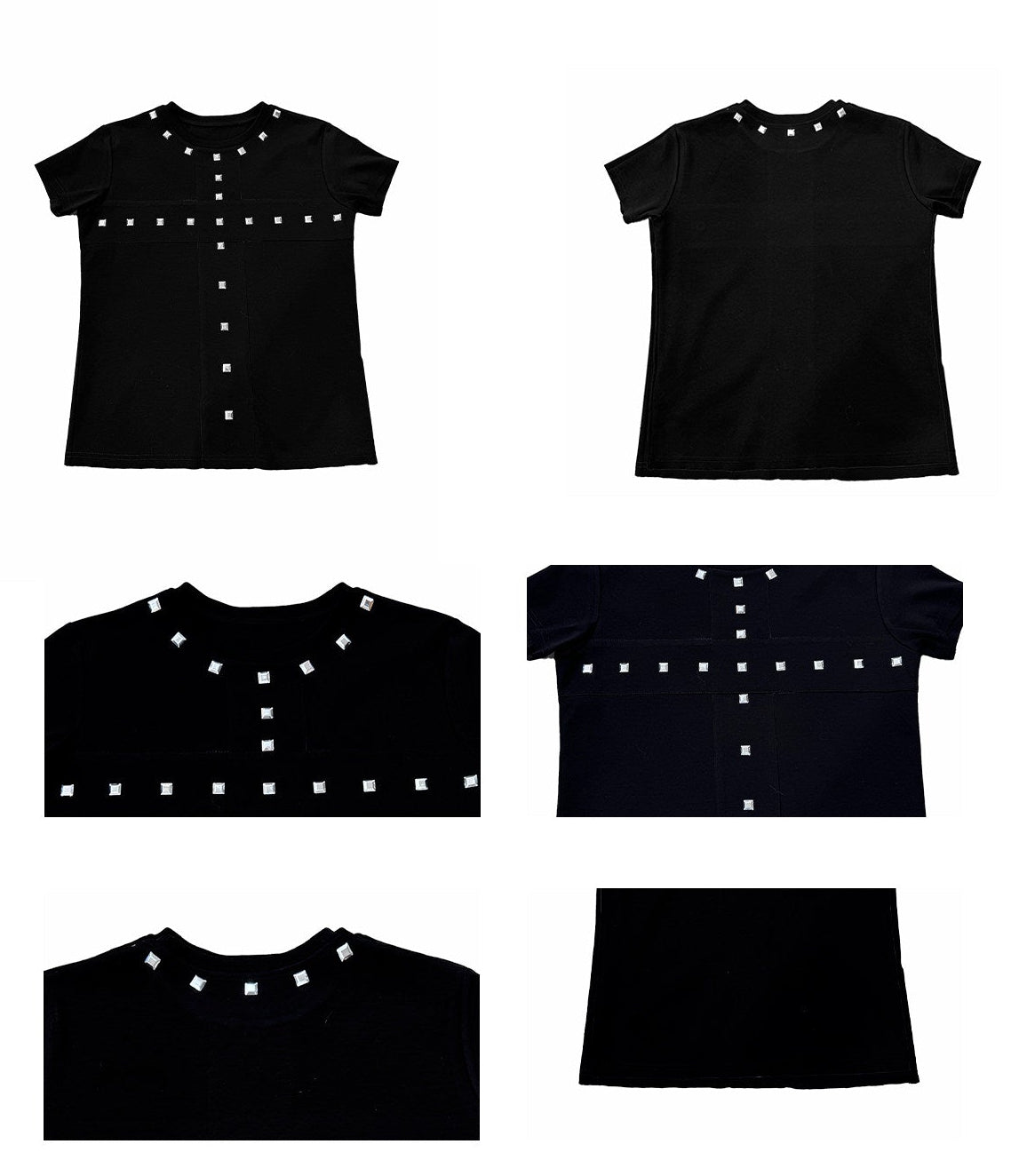 Cross stud slim short sleeve T-shirt