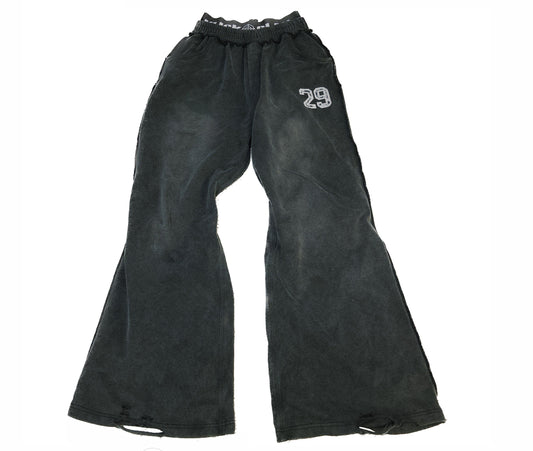 Heavyweight Washed Print Double waist Sweatpants