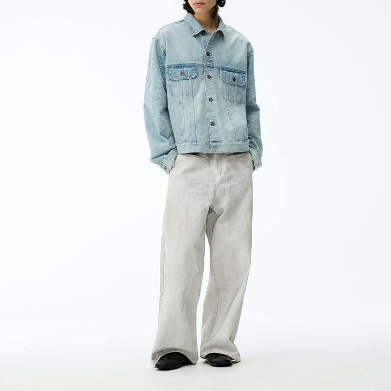 Stained White Cattle Jeans