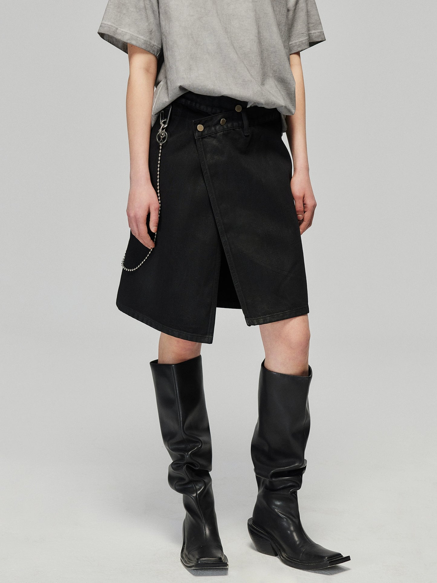 Vintage Black Denim Skirt