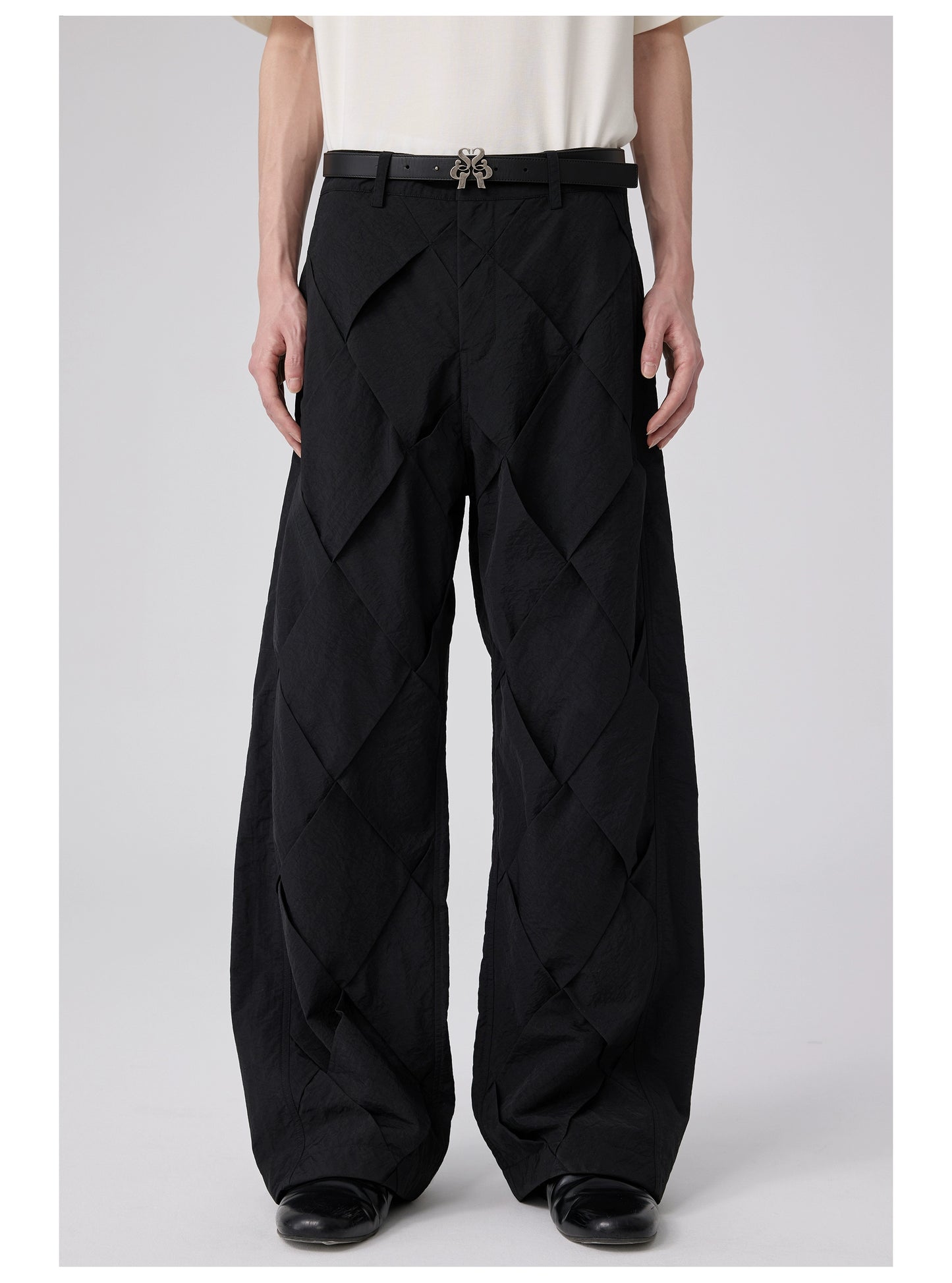 Nylon knit Braided Trousers