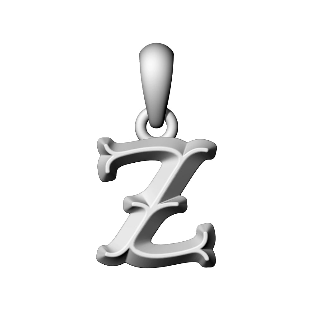 925 Silver Vintage Letter Pendant Necklace