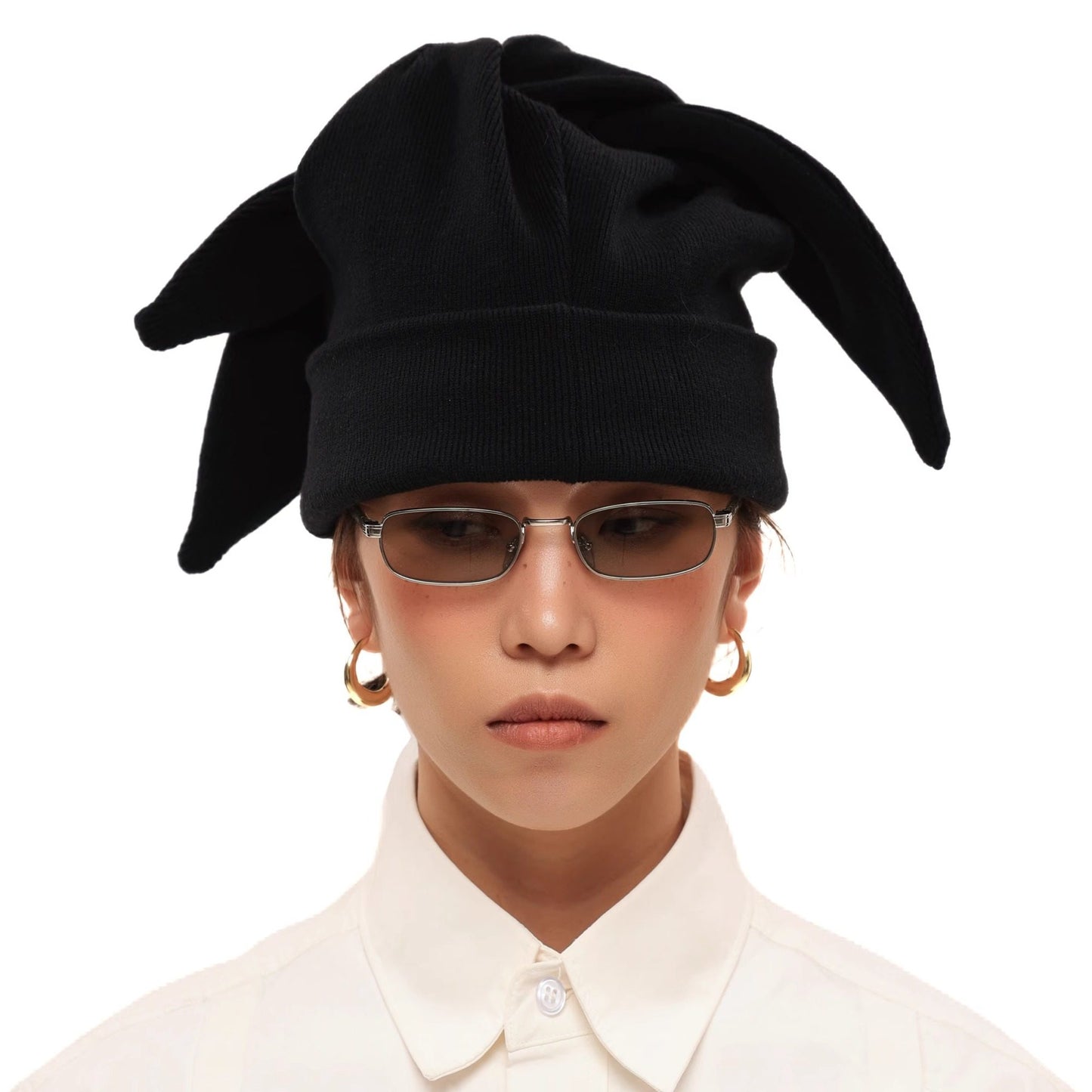 Three-ear knit beanie