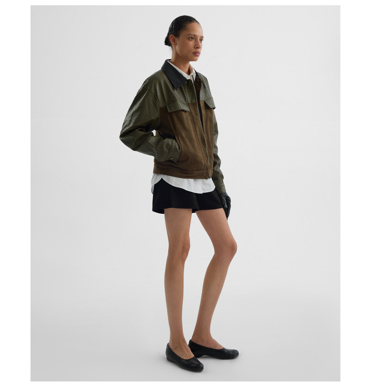Woven embossed suede velvet jacket