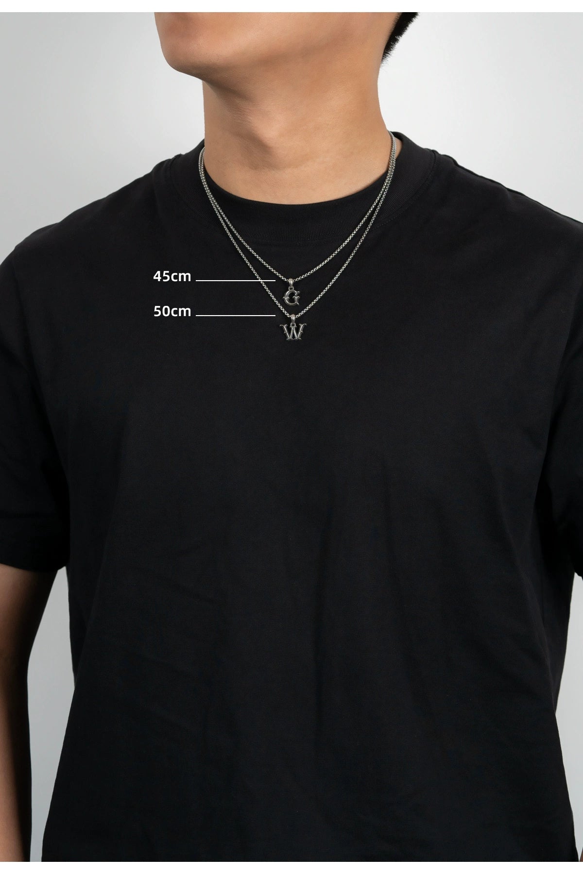 925 Silver Vintage Letter Pendant Necklace