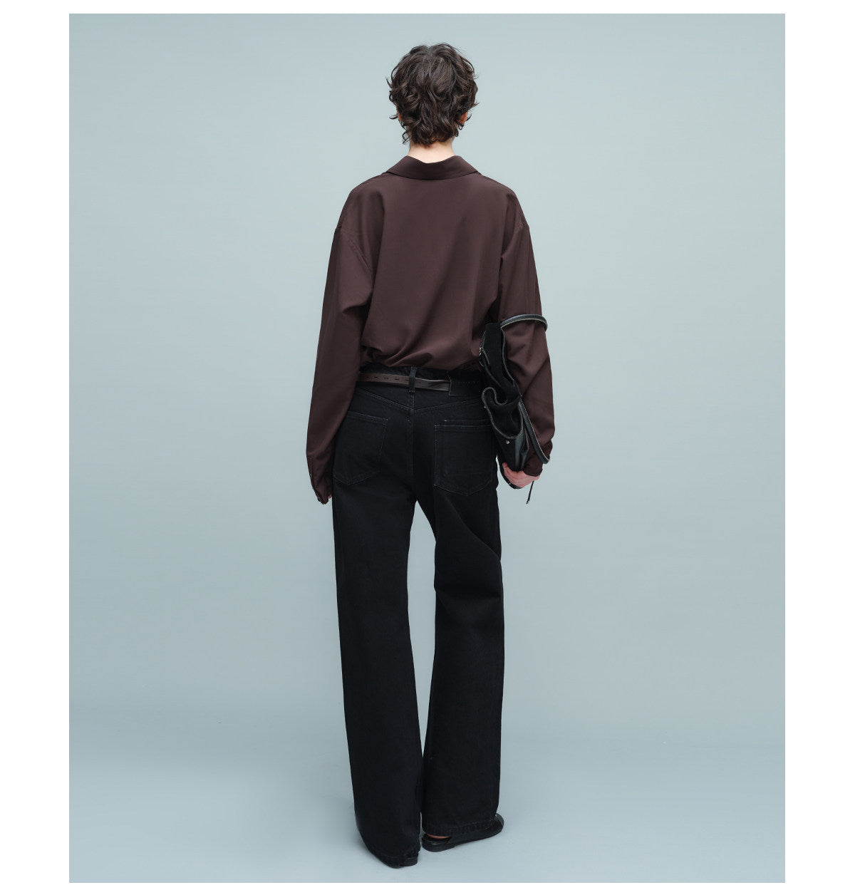Front swaying collar long sleeve
