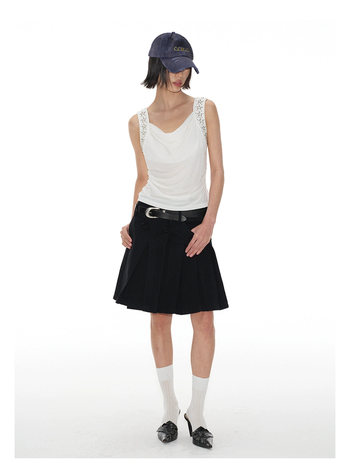 Studded Swing Neck Top