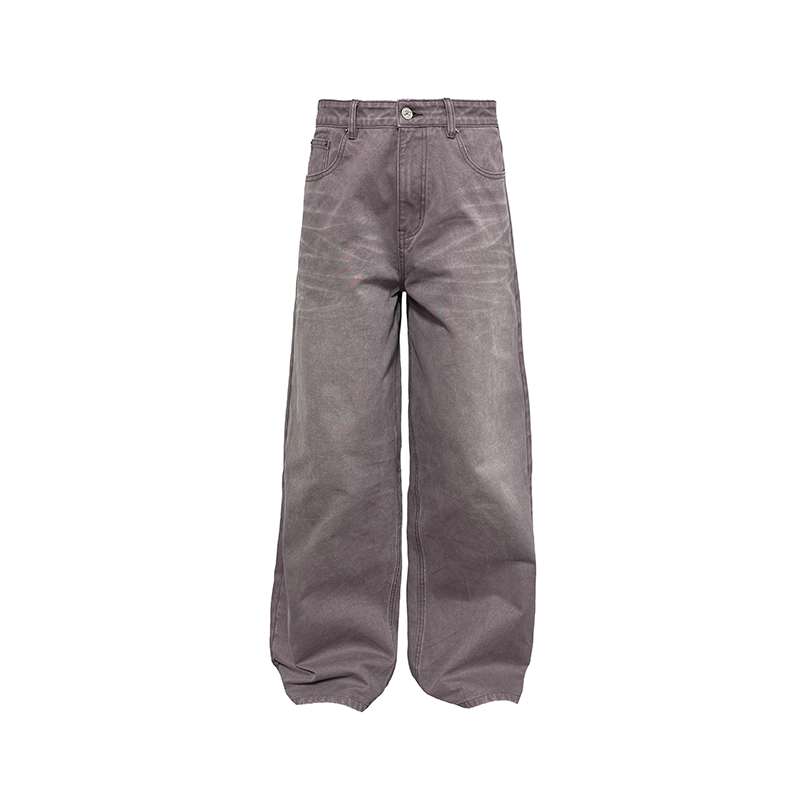 Purple Washed Wide-Leg Jeans