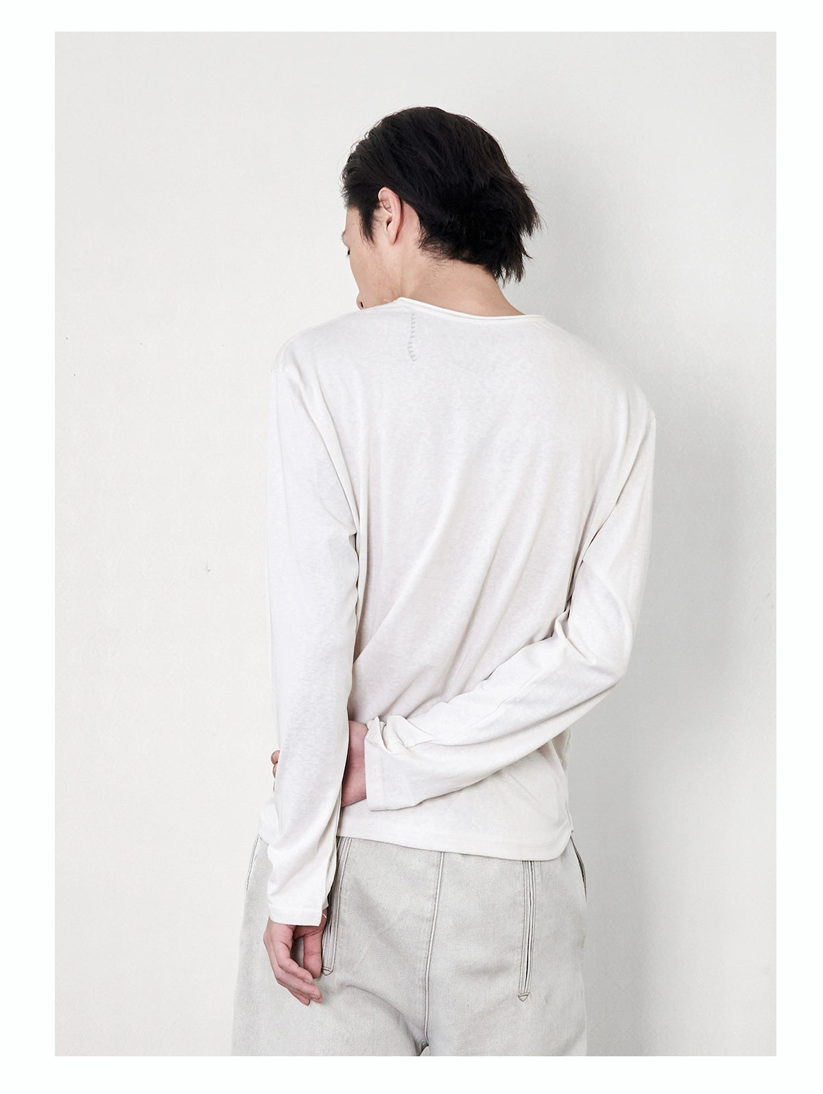 "Studio" sketch sheer long sleeve T-shirt