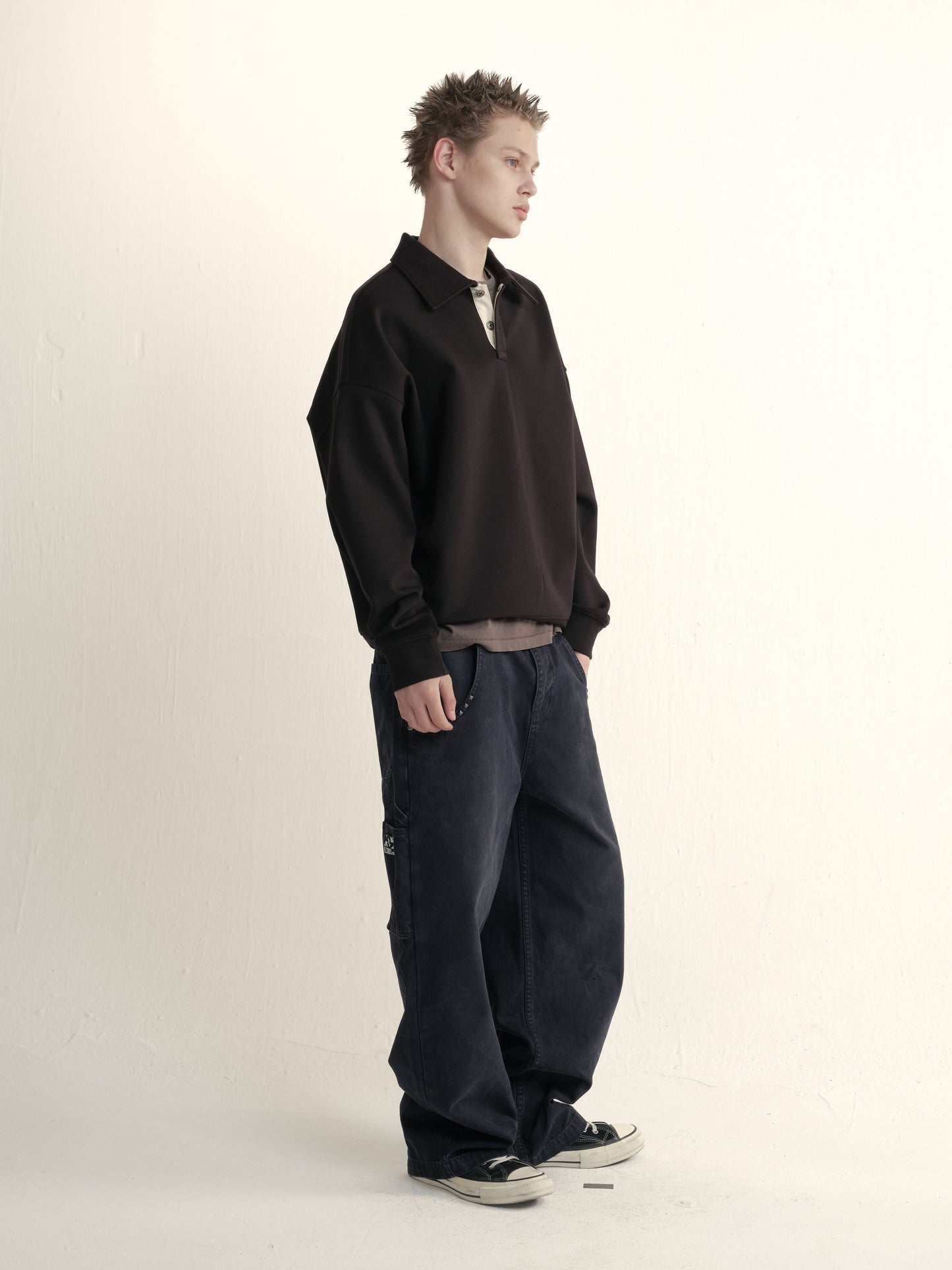 Loose double-layered polo shirt