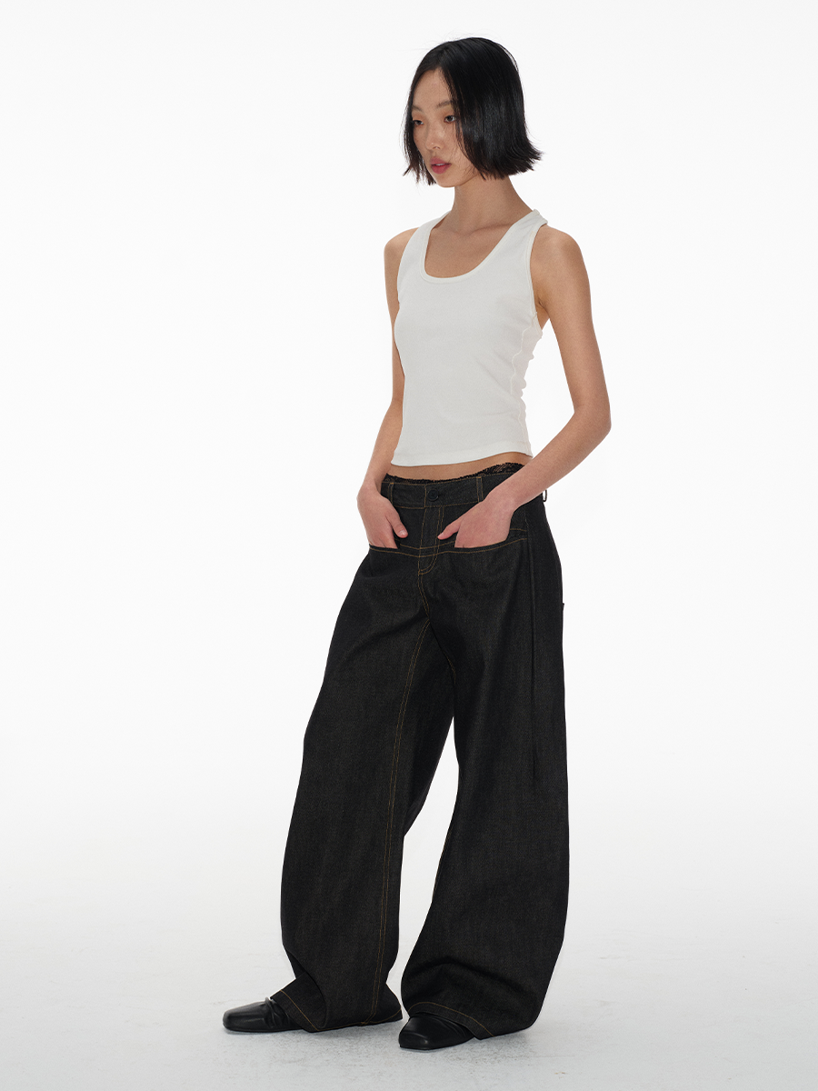 Racer pleated Banana Pants