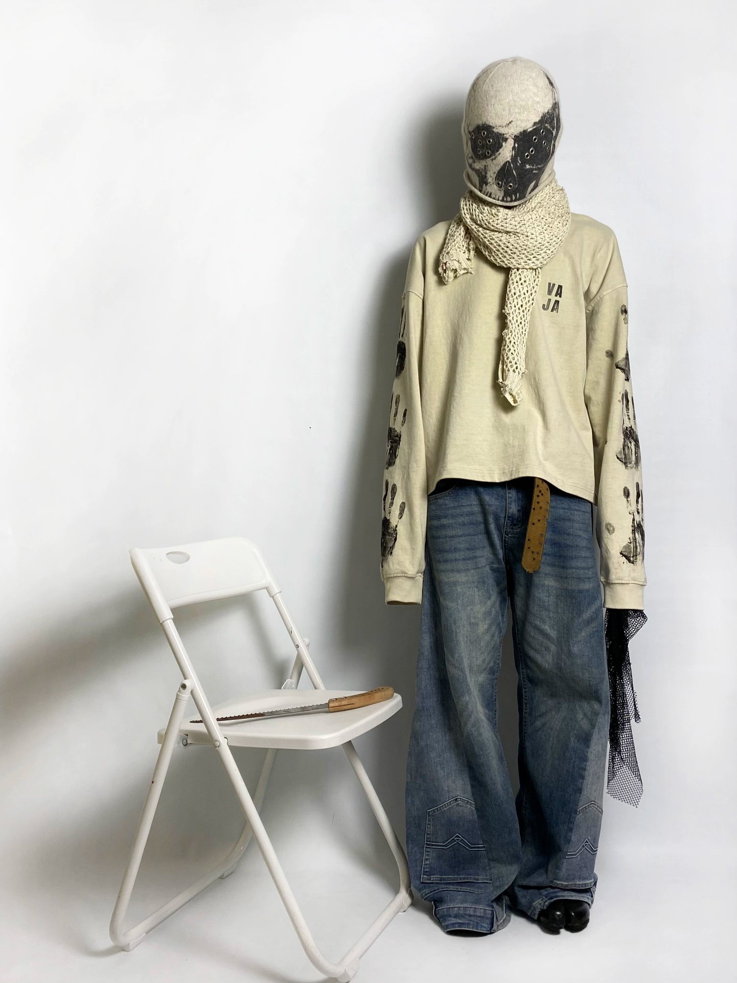 Skull Print Knit Benie